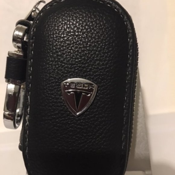Multi Brand Tesla Leather Black Key Cover #714 - Picture 1 of 10